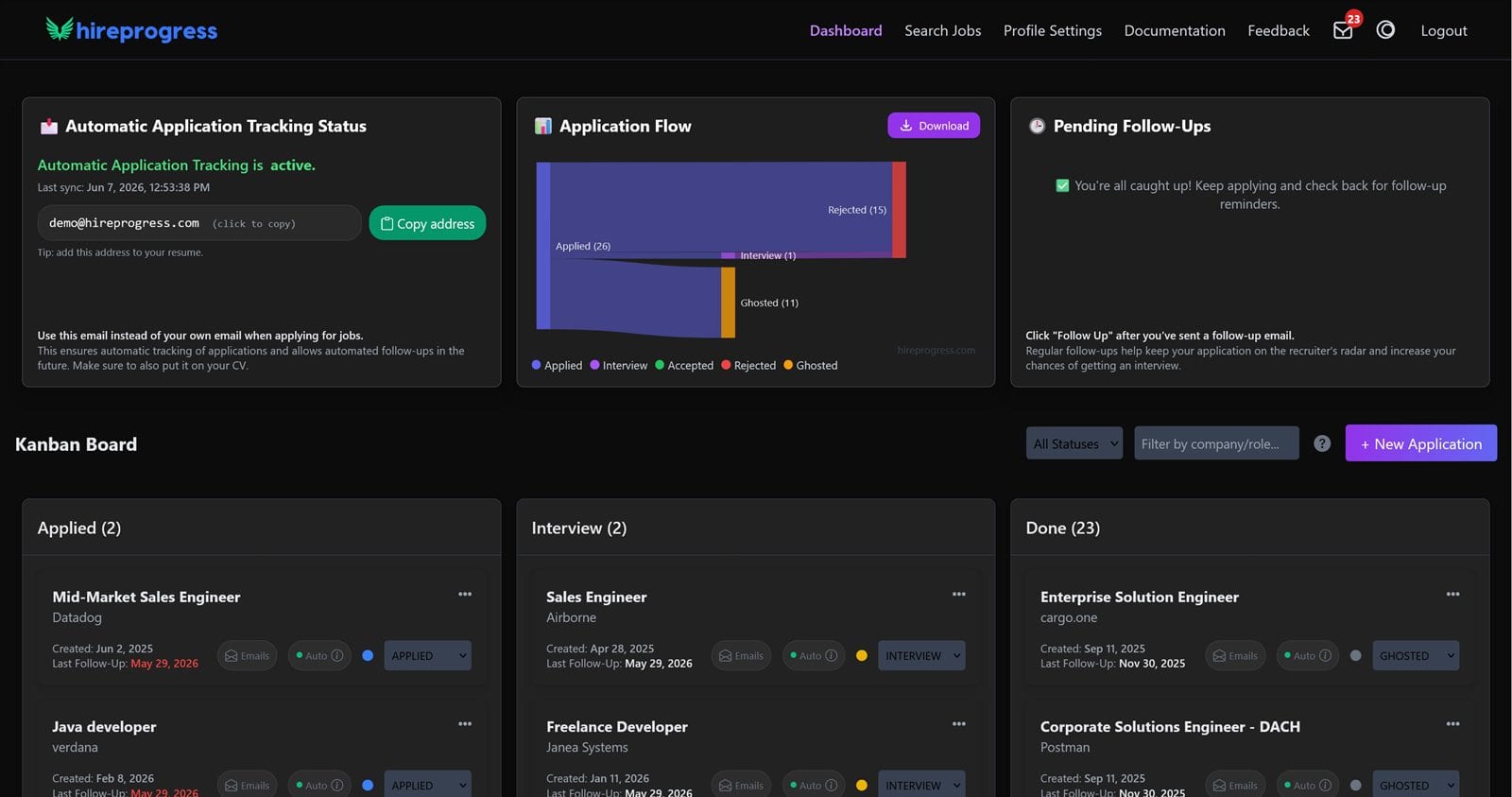 HireProgress dashboard preview